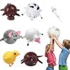 Cartoon Blowing Dinosaur Toy Farm Animals Squeeze Fidget Toys Novelty Blow Up Animal Balloon For Kids Birthday Party Gifts