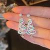 Silver Needle Zircon Snowflake Christmas Tree Wrapped Earrings Fashion Atmosphere Temperament Earrings Personality Light Luxury Trendy Earrings Women