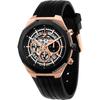 Stile Black Black Silicone/Rubber Men's Skeletonized Quartz Chronograph with Date R8871642003