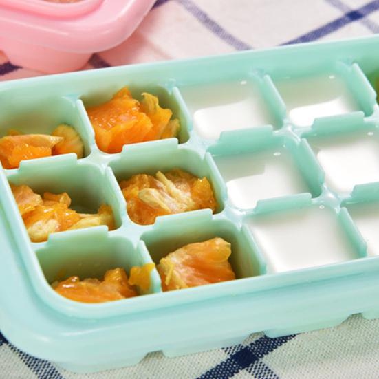 Ice Cube Tray Large Capacity with Cover Silicone 24 Grids Easy Release Ice Cube Trays Kitchen Tool