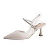 BEIJIANI A3289-46 Strasskette Einriemen Peep-Toe Stilettoabsätze