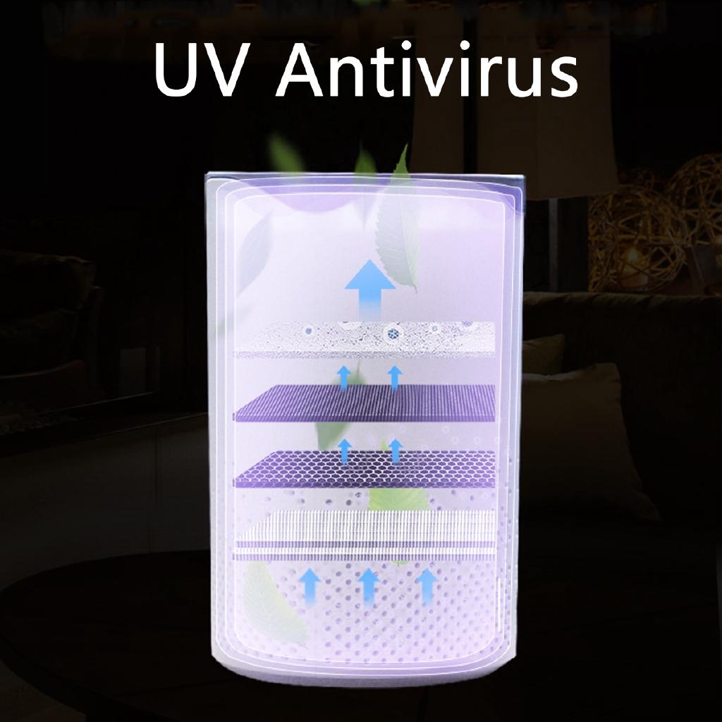 5W Antiviral UV Air Purifier Filter Air Cleaner Fresh Ozone Home Bedroom Auto Smoke Formaldehyde Sterilizer Smart No Radiation