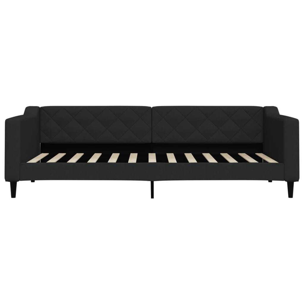 Vidaxl Sofa Z Materacem Do Spania, Czarna, 90X200 Cm, Tkanina
