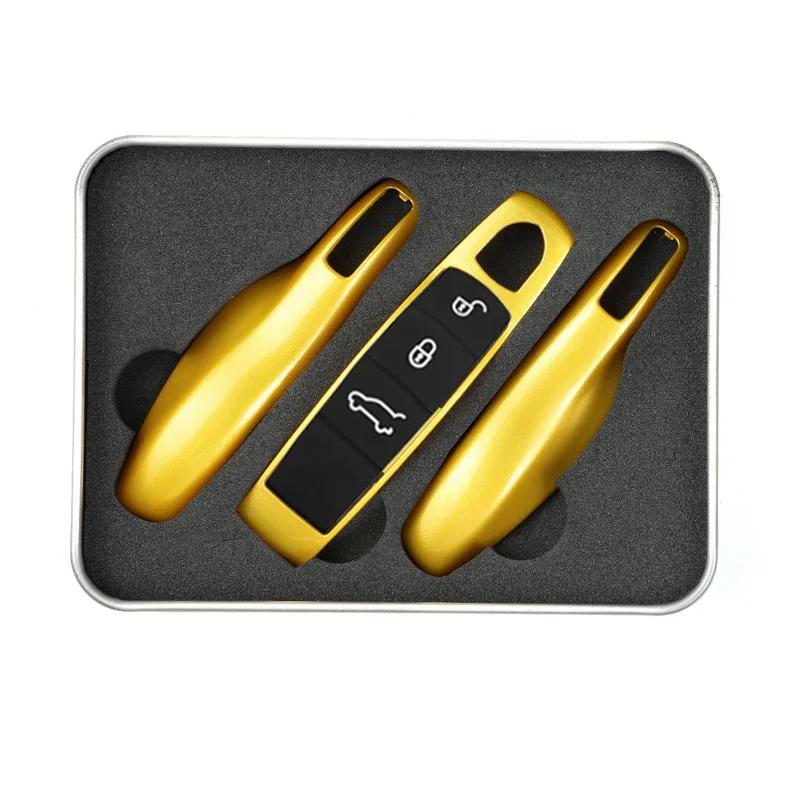 Car Smart Remote Key Case Fob Covers Set Shell for Porsche Panamera Spyder Carrera Macan Boxster Cayman Cayenne 911 970 981 991