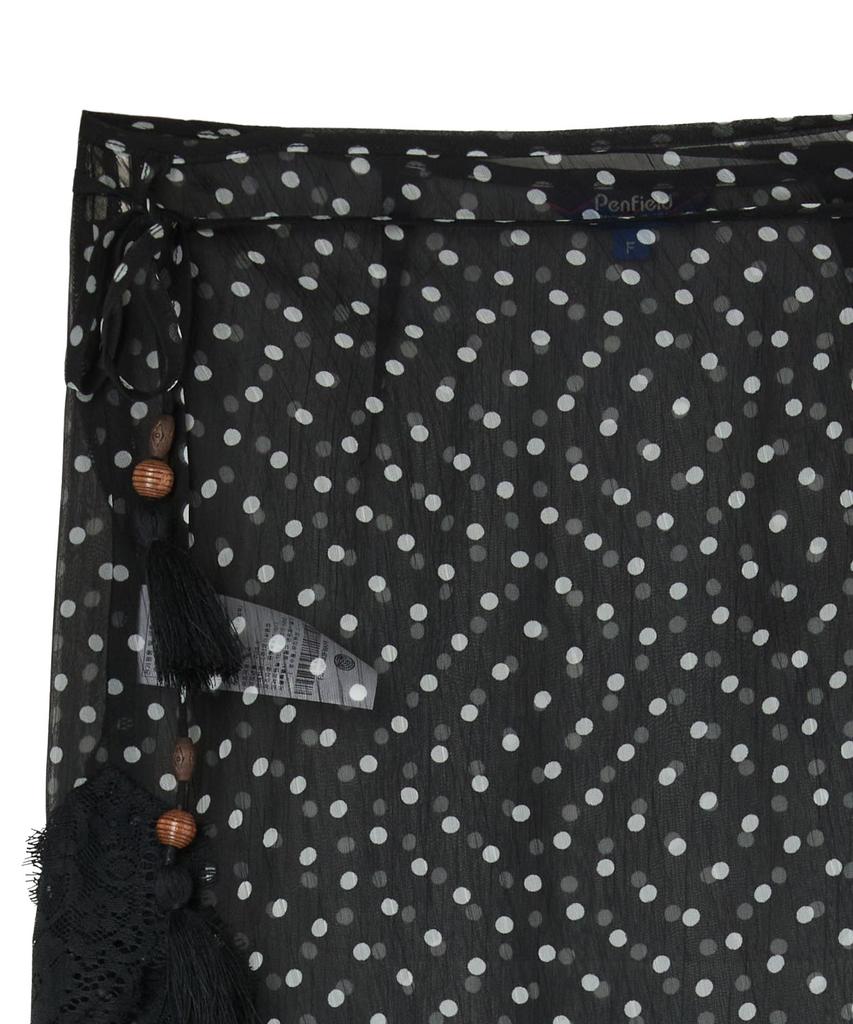 Penfield Dot Lace Layered Wrap Skirt Black_Fs7Ws03F