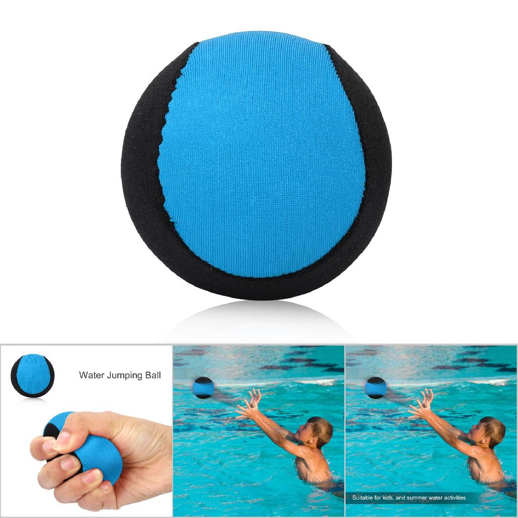 Water Bouncing Ball Outdoor Pool Beach Bouncing Sports Game Toy for Family Friends Black+Blue