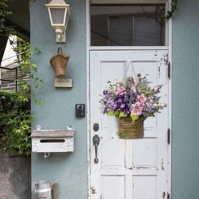 Simulation Flower Lavender Basket Garland Scene Decoration Door Hanging Garland Gifts For Lovers And Mother