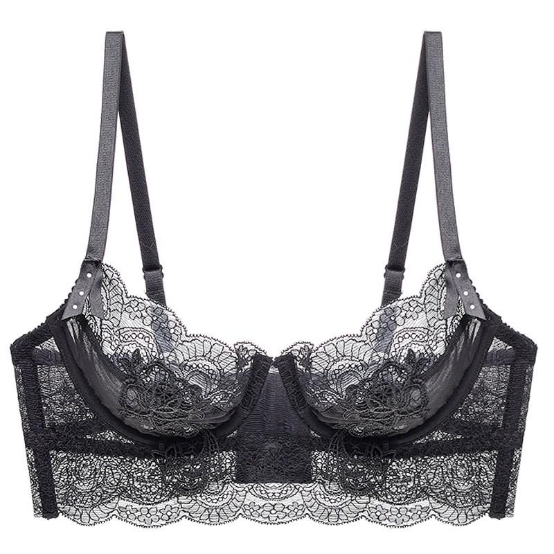 French Style Sexy Lace Bra Set Women Unlined Minimizer Bust Plus Size