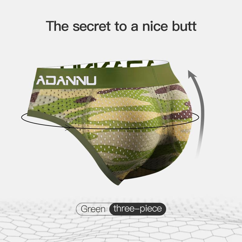 Herren Unterwäsche Mesh Dünne Po-Lifter Slips, Plus Hüftpolster Weiche Falsche Po-Hüften Atmungsaktive Slips, Herren Sportunterhosen Bequem