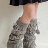 Korean Style Knitted Leg Cover JK Plush Ball Leg Socks Kawaii Children's Leg Warmers  Girls