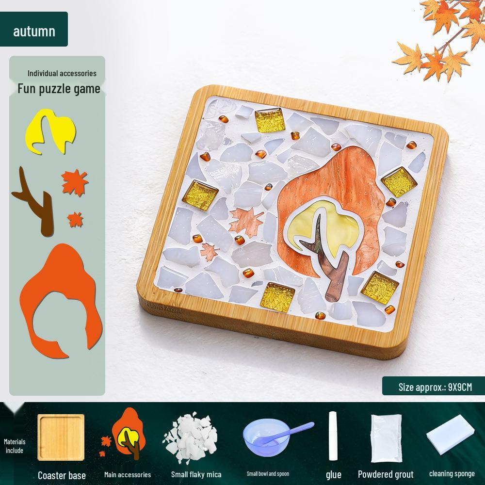 Mosaic Coaster DIY Kit: Creative Handmade Collage Art Set