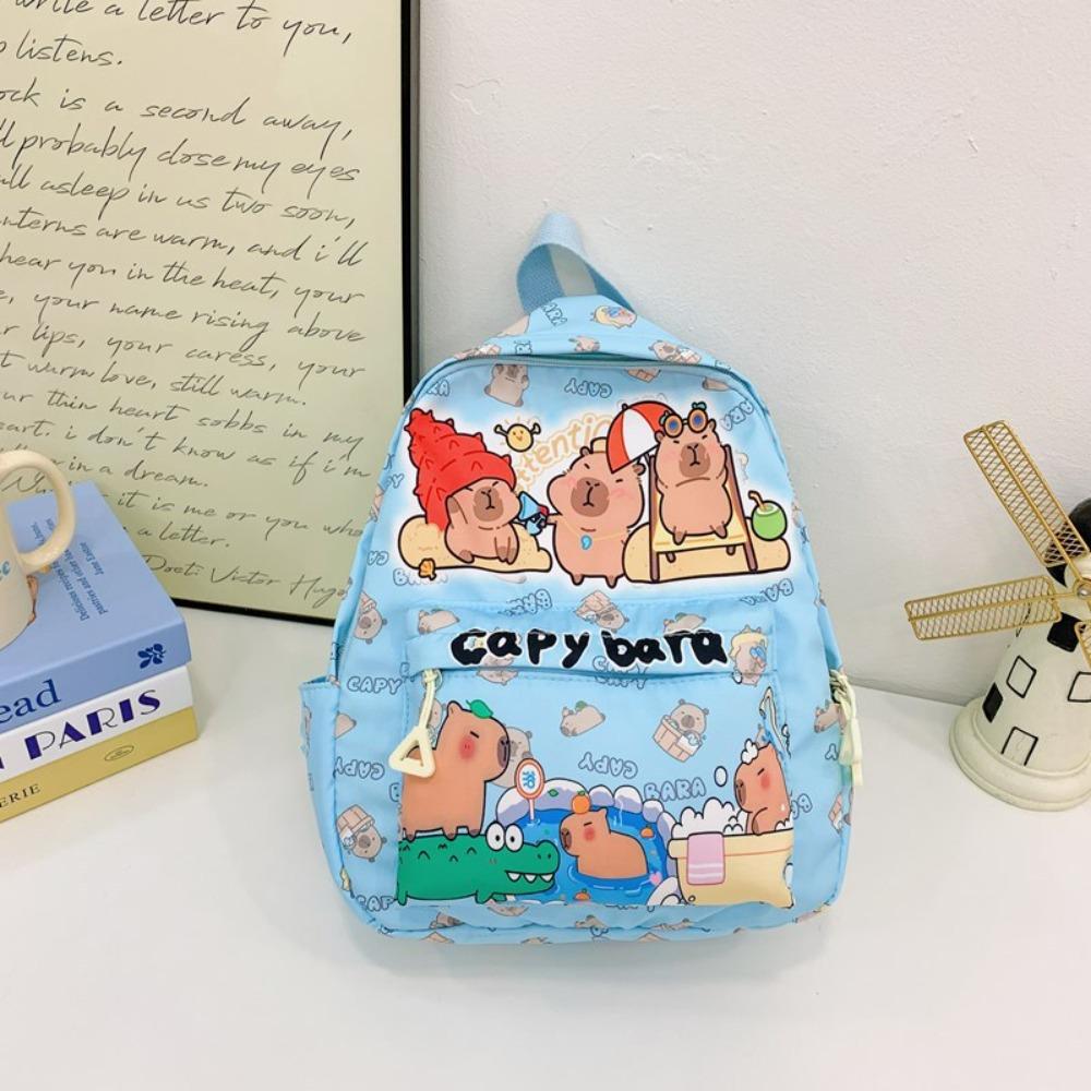 Thickened Cartoon Animal Daypack Nylon Large Capacity School Bag Capybara Backpack  Friends