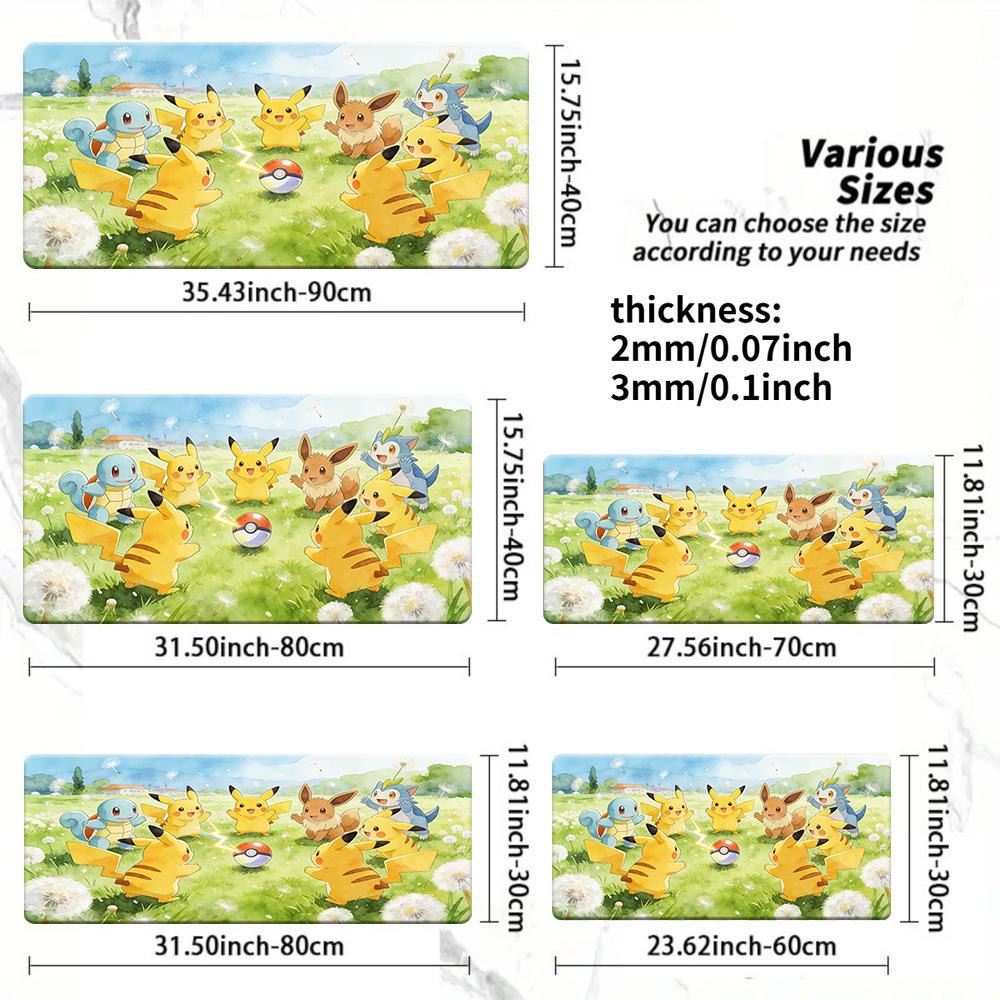 Lucario Forest Nest Watercolor Gaming Desk Mat NonSlip Rubber Base Mouse Pad 30x80x0.2cm