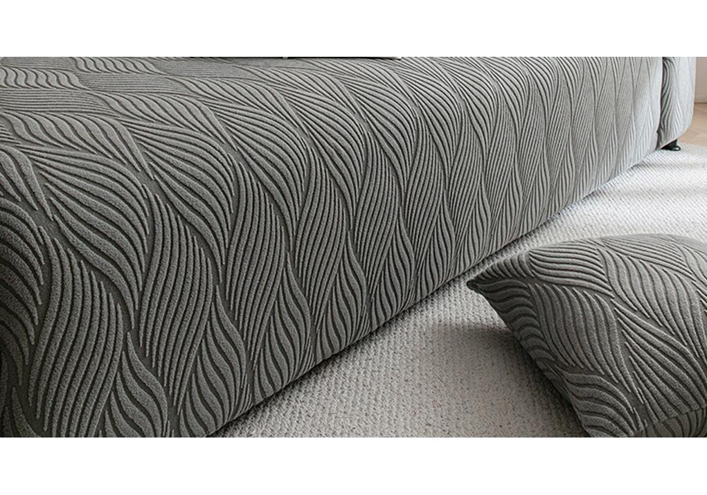 Nordic Solid Color Stretch Jacquard Fleece Sofa Cover – Dustproof & All-Inclusive