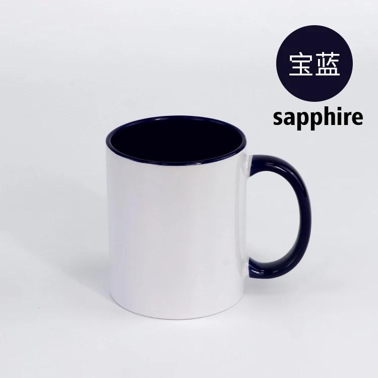 Vlastní keramický hrnek Barva uvnitř a ucha Uvnitř hrnku DIY Obrázek Keramický hrnek DIY Foto Obrázek Logo Text Dárky