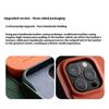 MELKCO For iPhone 14 Pro Max Magnetic Protective Case Genuine Cow Leather Coated PC Phone Cover