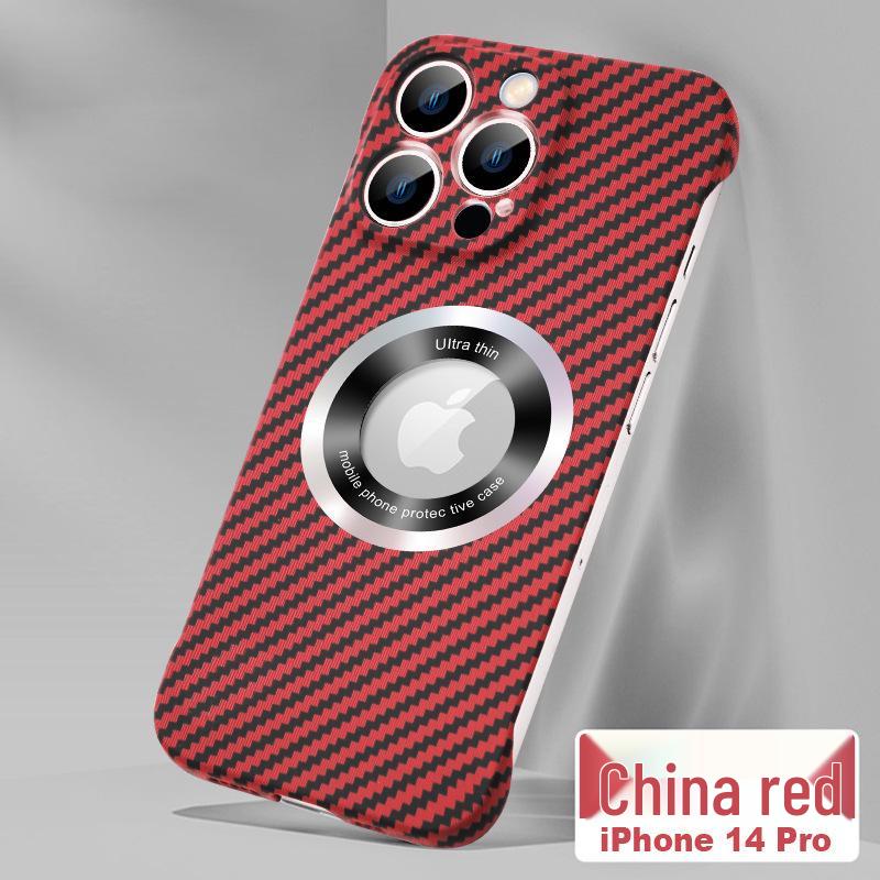 "Carbon Fiber Magnetic Suction Case for iPhone 16 Pro Without Frame, Fits iPhone 12/13"