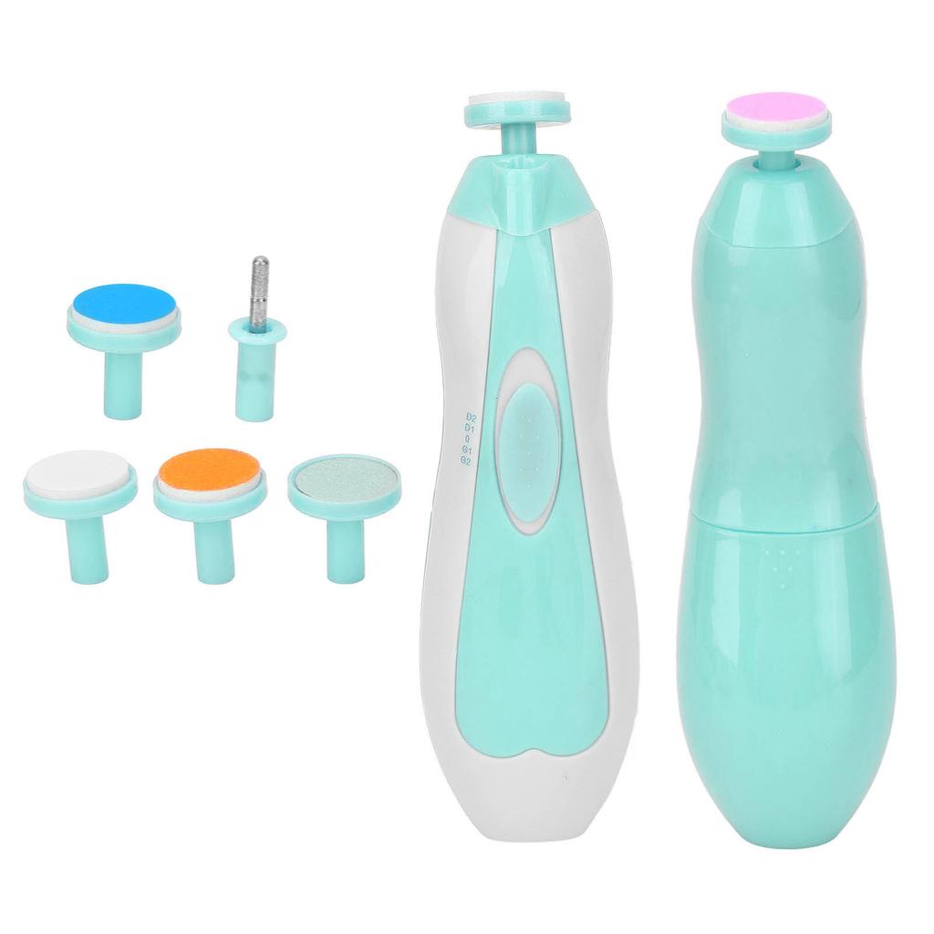 Baby Electric Nail Grinder Low Noise Manicure Care Portable Infants Nail File with 6 Grinding Hd