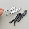 GAKN5 3D Metal Black Chrome Logo WOLF Car Modified Accessories Grille Front Badge Emblem For Jagura Ford Chevrolet JEEP VW BMW & More