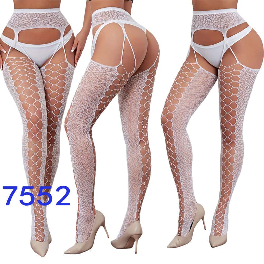 Ciorapi plasă dantelă ajurată XXXL Bottom Queen Mărimi mari ciorapi pantalon Lolita Fete Floral Alb Negru Jartieră cu suspensor Ciorap sexy Colanți pentru femei