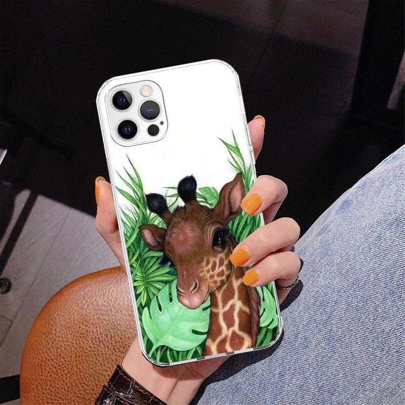 Cute Cartoon Giraffe Animal Phnoe Case for Iphone 17 Air 16 16E 11 12 13 Mini 14 Plus 15 Pro Max 7 8 + SE 2020 Phone Cover Coque