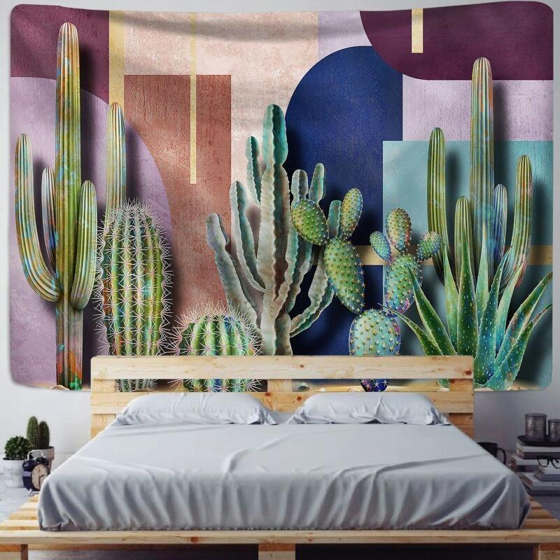 Wandteppich, Pflanzenserie, bedruckt, für Zuhause, zum Aufhängen, Stoff, Wandbehang, Strandtuch, Strandsitzdecke