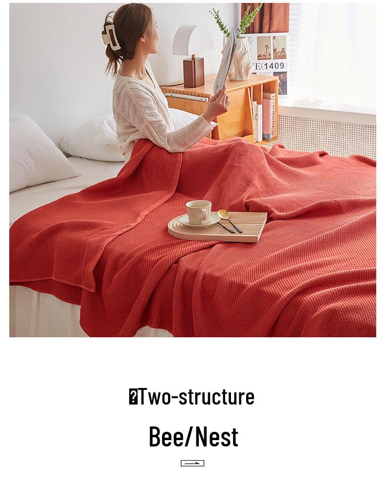 Japanese Style Honeycomb Cotton Quilt for Single/Double – Summer Cooling Multi-Purpose Blanket Gift
