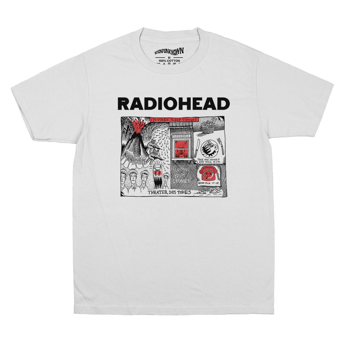 Radiohead Alternative Rock Band TShirt 80S Massive Attack The Strokes Cotton Unisexs Short Sleeves Loose Printed Clothing Shirts S
