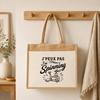 Sac cabas - PLANETEE - J’peux pas j’ai Spinning - Toile de jute et coton - 21 L - Anses 65 cm
