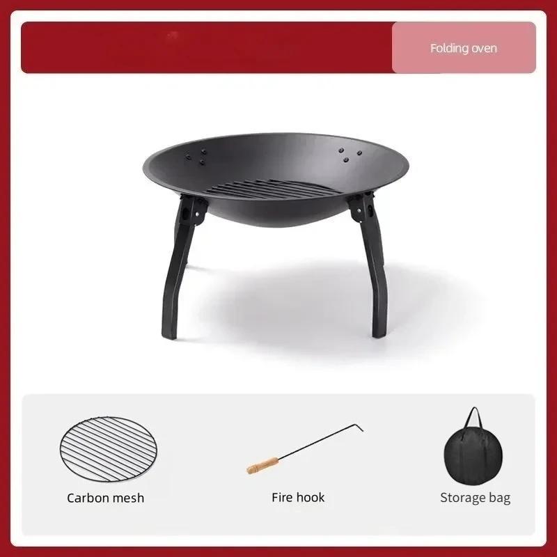 Camping Fire Pit Bonfire Charcoal Barbecue Stove Fire Wood Heater Outdoor Burner Winter Insulation Bbq Grill Outdoor Grill