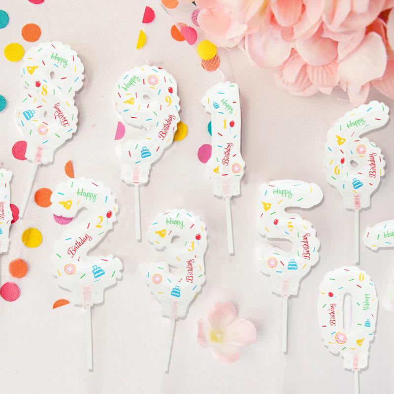 Mini Digital Aluminum Film Clip Balloon for Cake Decoration and Birthday Photo Props