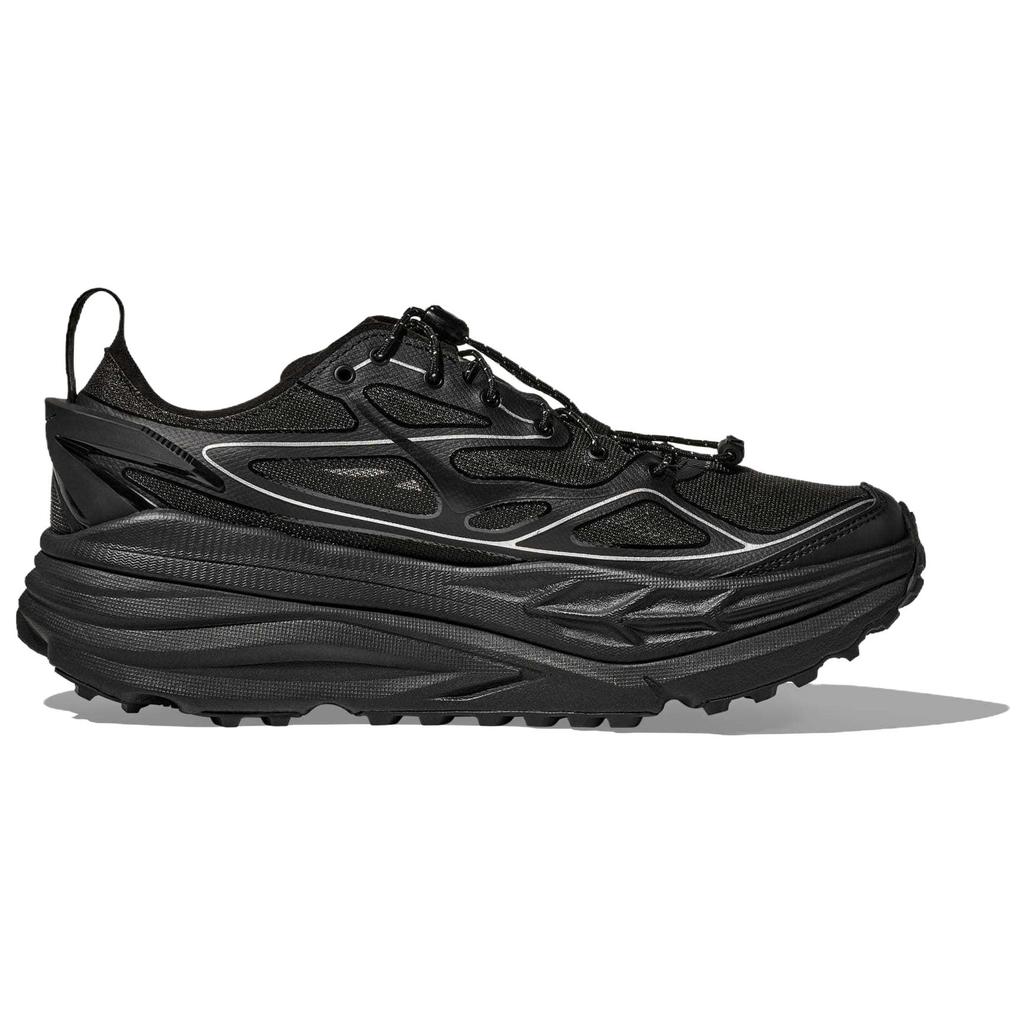 HOKA ONE ONE Stinson One7 Trail Running Shoes Unisex Black Silver 1168931-BKSV