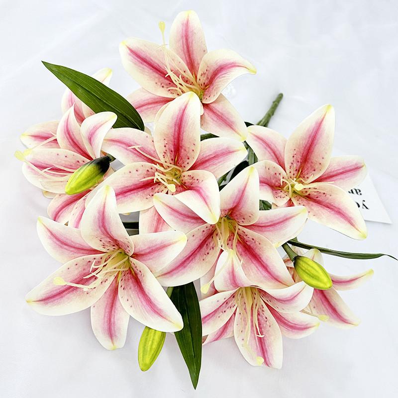 Lily Artificial Lilium Brownii Var Viridulum Flower Reproduction With 3d Printing For Interior Design And Gift Use
