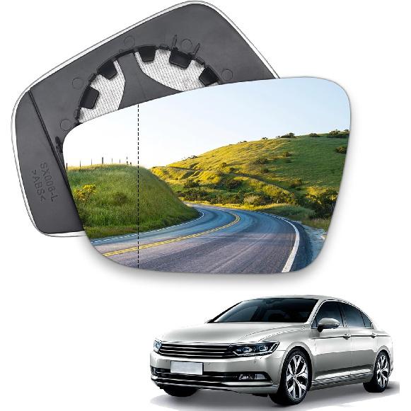 

Passenger Side Heated Mirror Glass Compatible with 2011 2012 2013 2014 2015 2016 2017 2018 Volkswagen VW Passat Jetta Beetle Side Mirror Glass With Left (Driver Side)