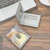 Men’s Slim Bifold Wallet PU Leather Short Wallet Minimalist Card Holder Money Clip Wallet with ID Window Cash Pocket for Men Women