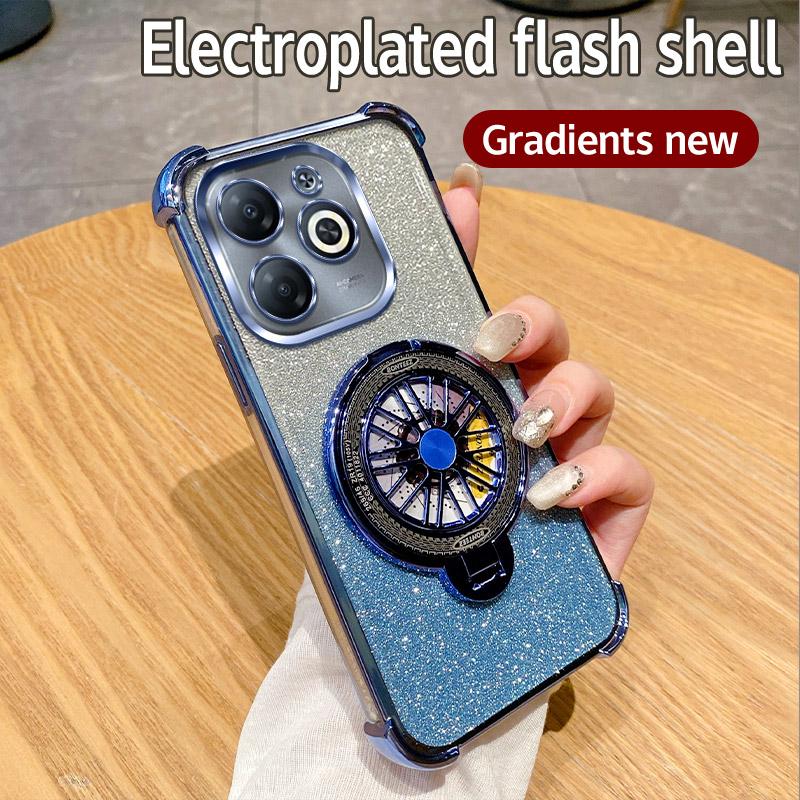 Spark 20 Drehbarer Gyro-Halter für Magsafe Magnetische Hülle für Funda Tecno Spark 20 Pro Spark20 20Pro 20C Transparente Ständerabdeckung