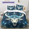 Cow Skull Pattern Bedding Home Decoration Birthday Gift (1 * duvet cover + 2 * pillowcase, without core)