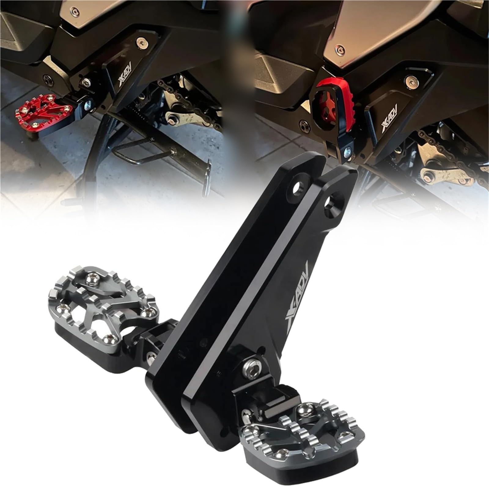 

KJKLQQ 2025 X-ADV Мотоцикл ЧПУ Задняя педаль Подножка Складная подножка Подножки для пассажира для One Size серый