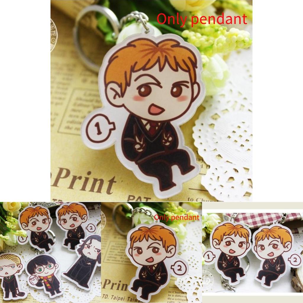 Cartoon Harry Potter Snape Malfoy George Bill Movie Character Pendant Keychain For Gift Giving And Travel Souvenir