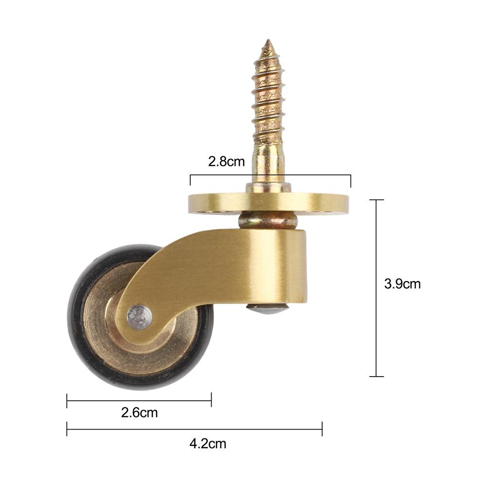 Heavy Duty 4pcs Brass Casters with 360 Degree Rotation and Silent Bearings for Sofas Furniture Tables and Plant Stands