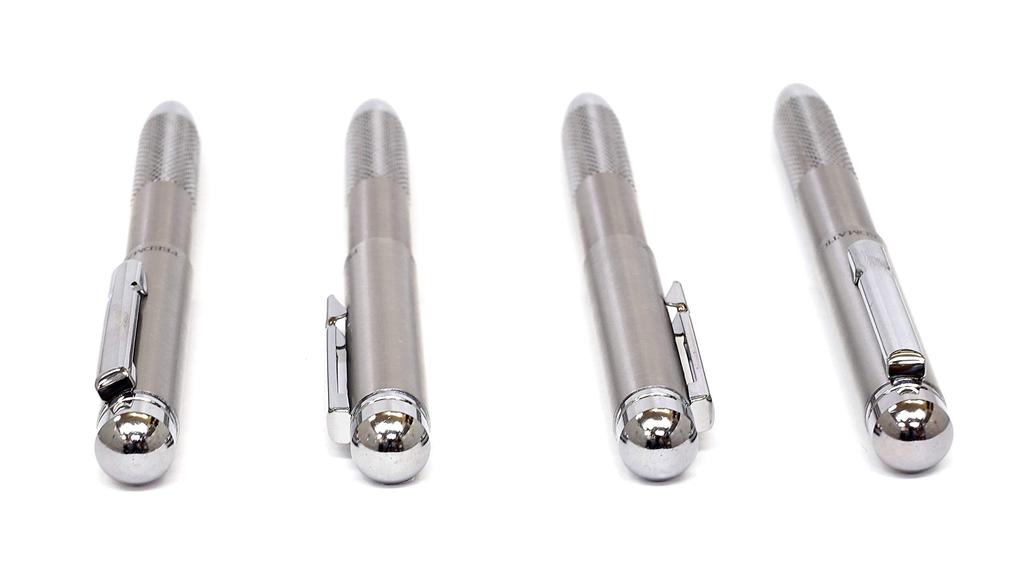 Blue Grained Leather Pen Case, Black Metal Touch Stick, and All-metal Rotating Ball & Sharp Notch Grip Set (SASL-ALB-BSMM)