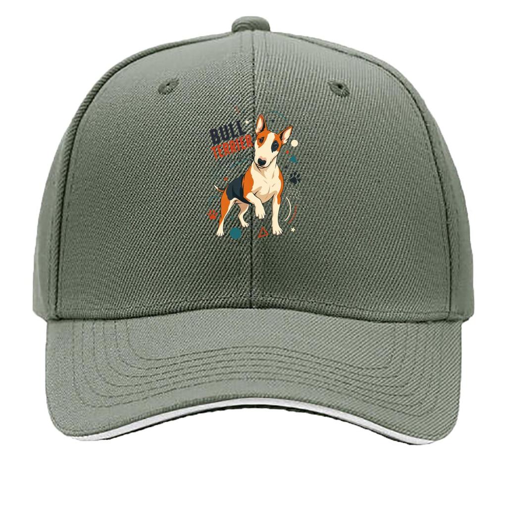 Playful Bull Terrier Pop Art Portrai Hip Hop hat Fashion Outdoor Sports Sandwich Baseball Cap