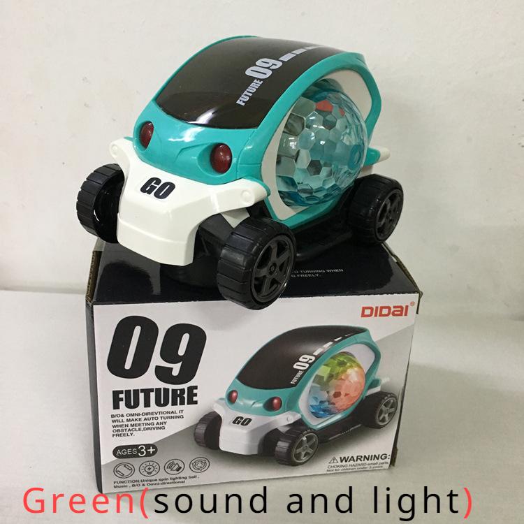 

Вращающаяся игрушечная машинка, переворачивающаяся на 360°, с подсветкой и музыкой, автоматические электромобили, игрушки для малышей, мальчиков и девочек, подарок на день рождения для детей зелёный