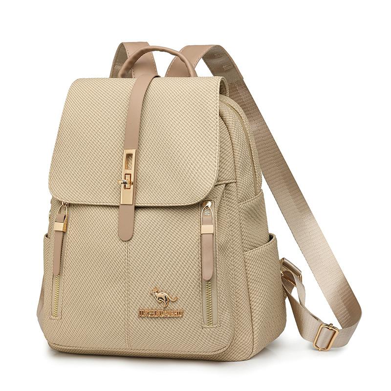 Fashionable Soft Leather Large-capacity Travel Backpack, Dual-purpose Single-shoulder Schoolbag Casually