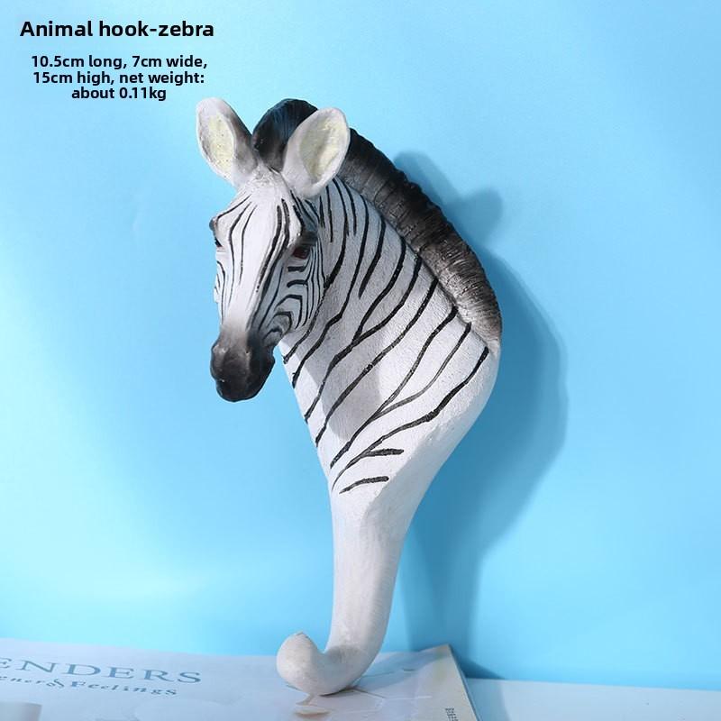 Resin Modern Animal Wall Hooks For Home Office Decor With Giraffe Zebra Designs