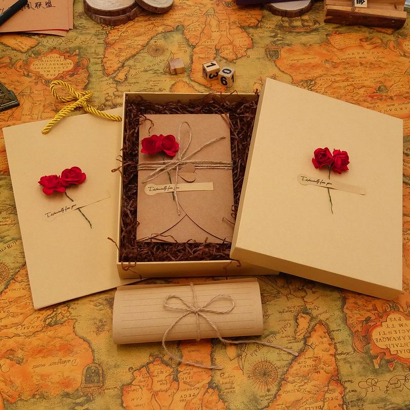 Uitnodigingsenvelop Cadeaubox Souvenir Retro Envelop Romantische Bloemen Decoratie Kantoorartikel Kaart Briefpapier Verpakking Houder