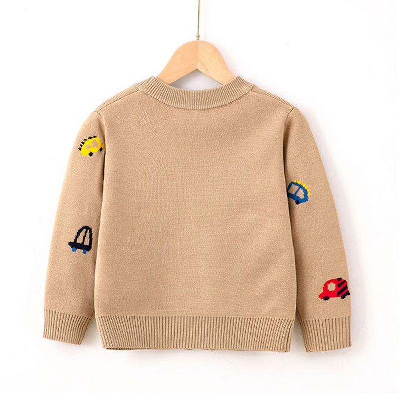 2024 New Children's Sweater Coat Cartoon Boys' Knitted Cardigan Top
