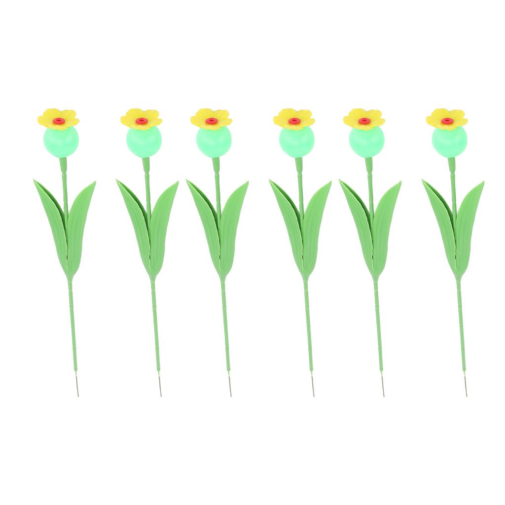 6PCS Bee Watering Station Iron PP Soft Rubber Flower Hummingbird Feeder Standing Bee Cups for