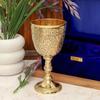 Handmade Brass Communion Cup Birthday Anniversary Royal Gothic Chalice Goblet Gift For Wife, Husband, Son, Wedding With Velvet Gift Box