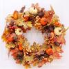 Harvest Wreath With Pumpkins Berries Vine Circle Halloween Thanksgiving Door Decor